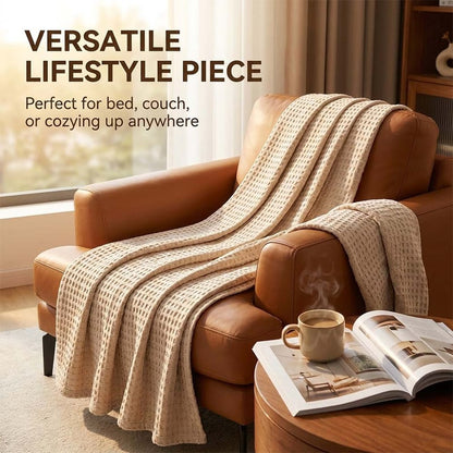 Premium Bamboo-Cotton Waffle Weave Blanket