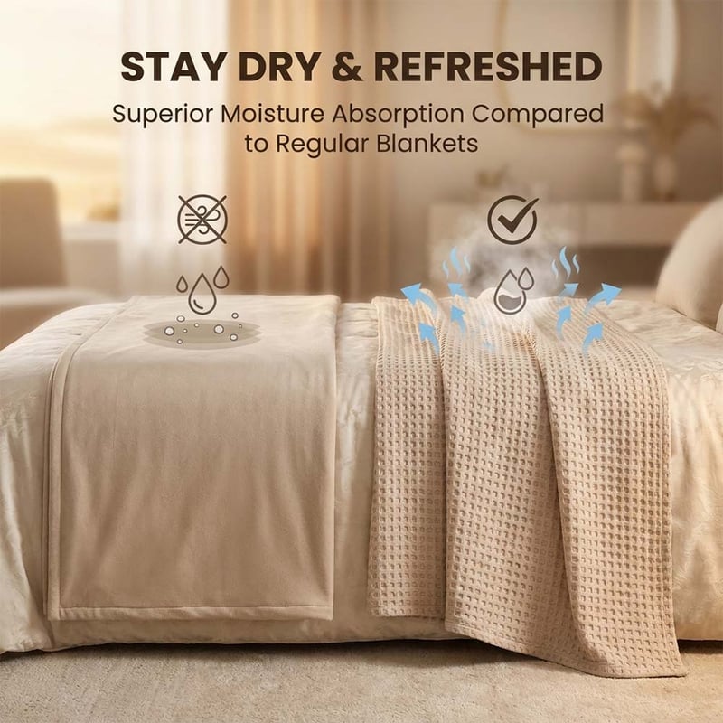 Premium Bamboo-Cotton Waffle Weave Blanket