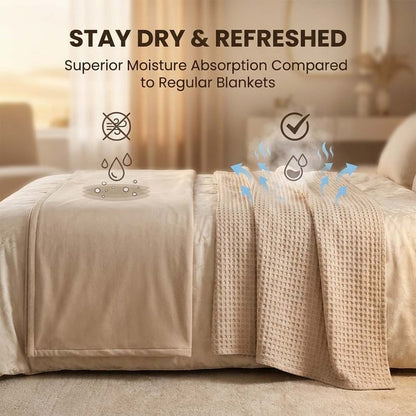 Premium Bamboo-Cotton Waffle Weave Blanket