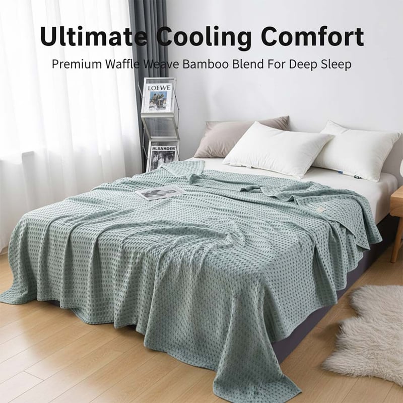Premium Bamboo-Cotton Waffle Weave Blanket
